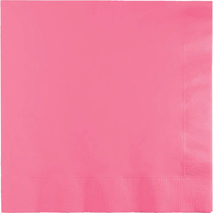 Bulk 600 pc Candy Pink 2 Ply Luncheon Napkins  - Solid Color Party Tableware by Creative Converting