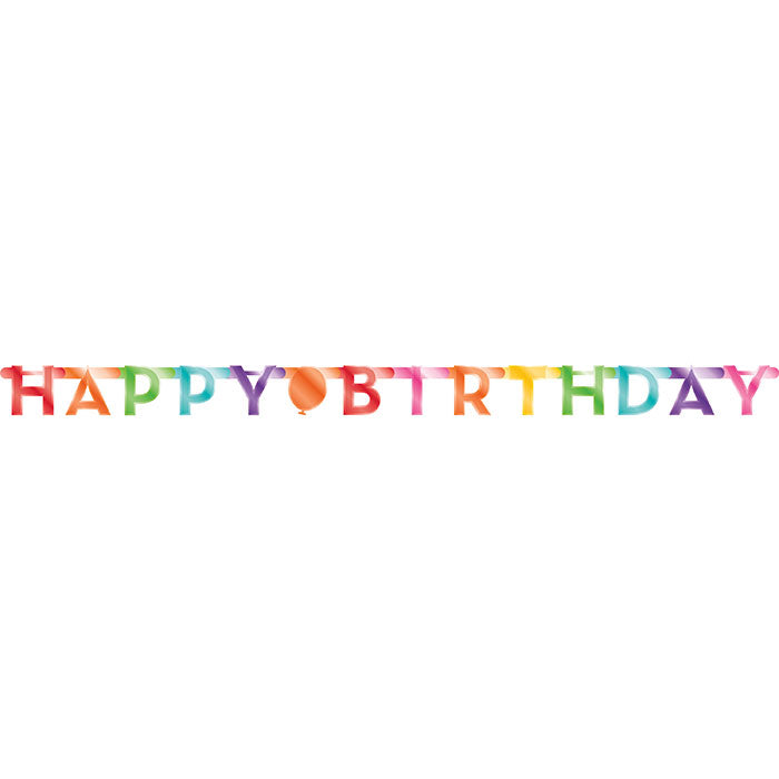 12 pc Bulk Colorful Happy Birthday Banners - Birthday Party Supplies by Creative Converting