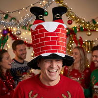 Christmas Plush Santa Chimney Hat