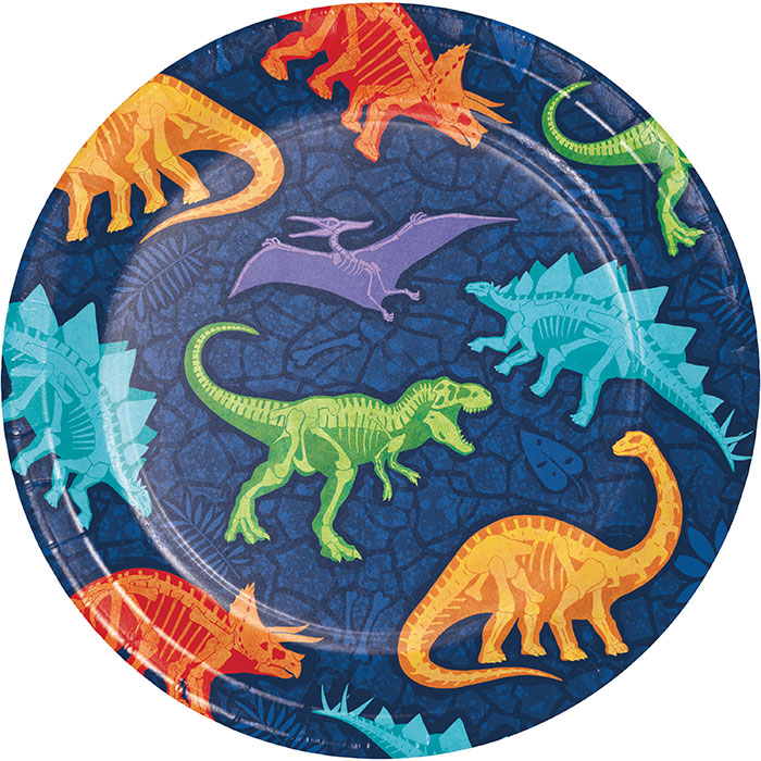96 pc Bulk Dino Dig Dessert Plates - Birthday Party Supplies by Creative Converting