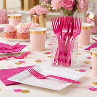 Hot Magenta Plastic Forks (288 per Case)