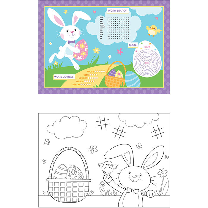 96 pc Bulk Easter Activity Placemats - Easter Party Supplies by Creative Converting