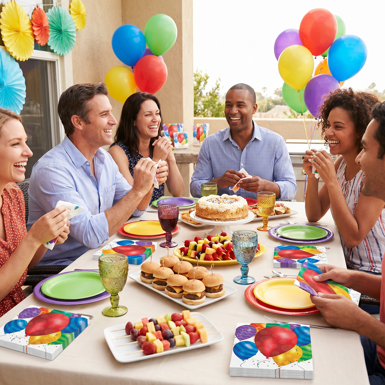 Balloon Blast Lunch Napkins (192 per Case)