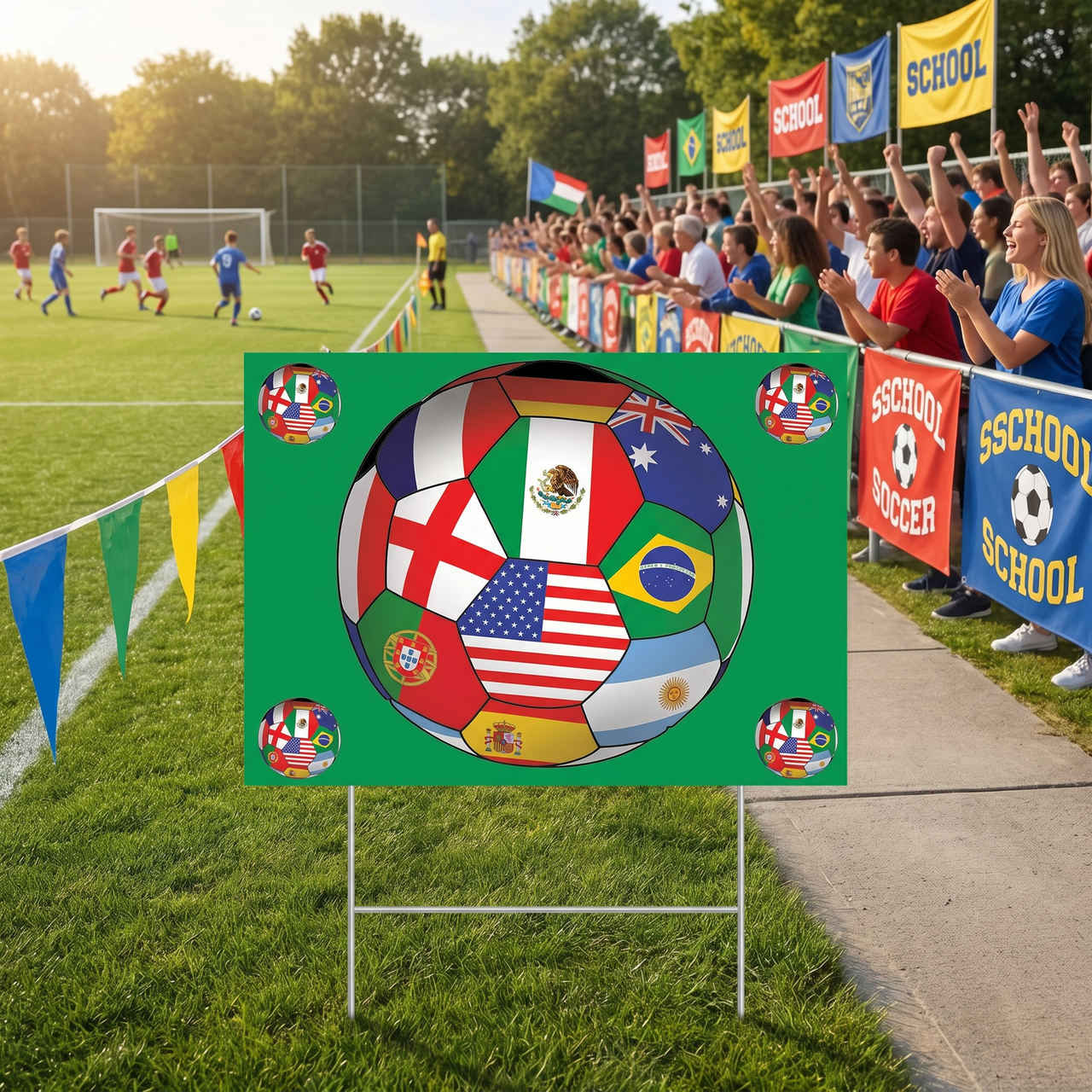 Soccer Ball Yard Sign - International Theme