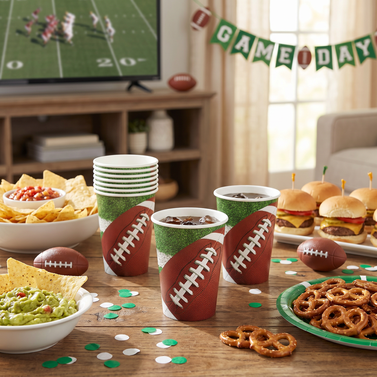 Football Party Paper Cups (96 per Case)