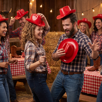 Red Miniature Plastic Cowboy Hats - 3 Pack