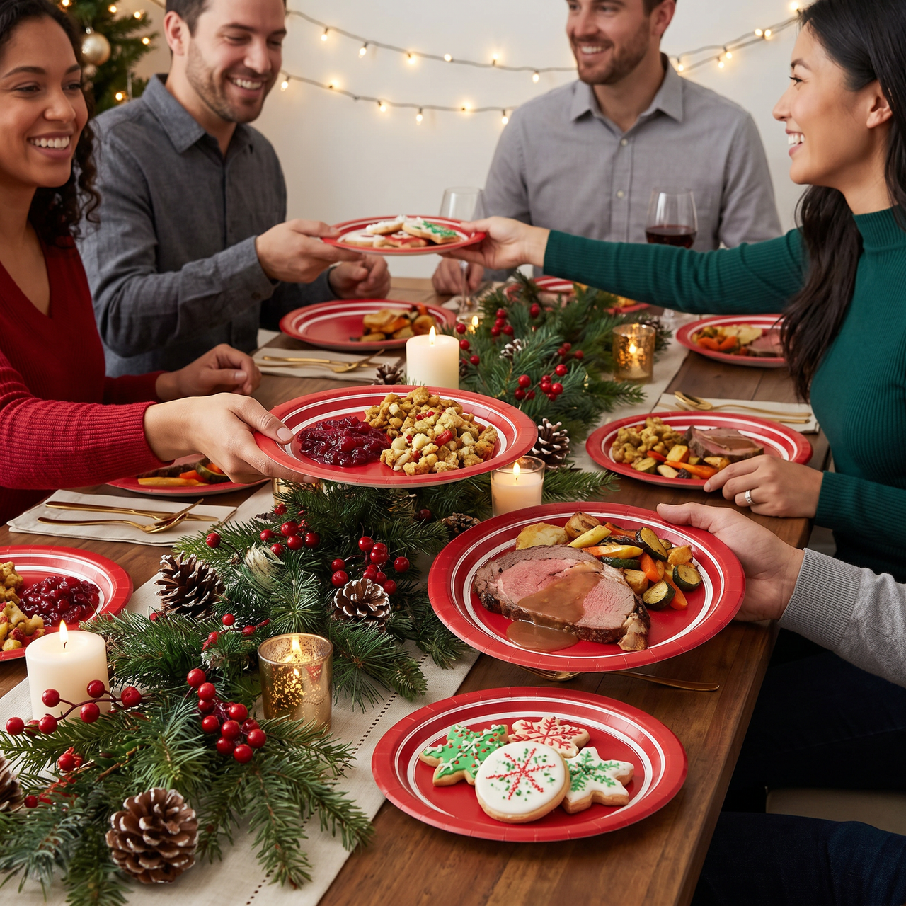 Classic Red 10ct Sturdy Style 8.75 Inch Paper Dinner Plate (120 per Case)