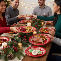 Classic Red 10ct Sturdy Style 8.75 Inch Paper Dinner Plate (120 per Case)