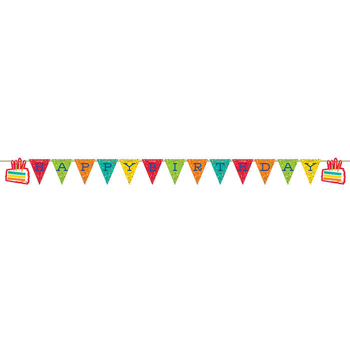 12 pc Bulk Festive Cake Happy Birthday Banners - Birthday Party Supplies by Creative Converting