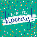 192 pc Bulk Festive Cake Hip Hip Hooray Beverage Napkins - Birthday Party Supplies by Creative Converting