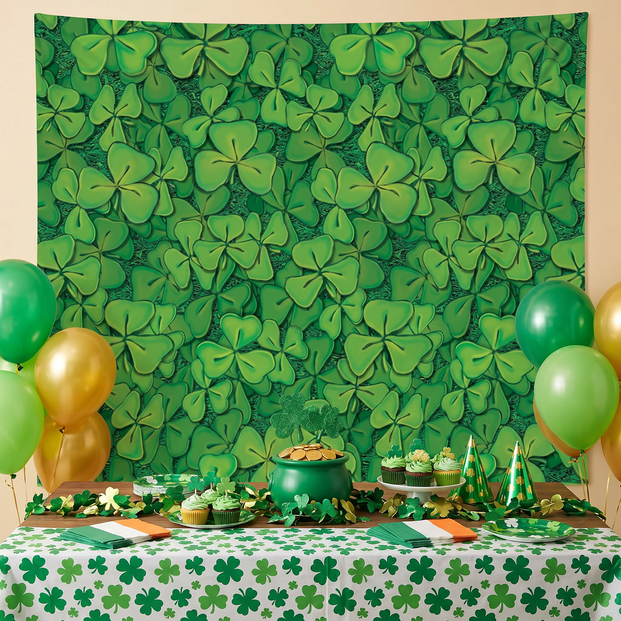 St. Patrick's Day Clover Field Backdrop
