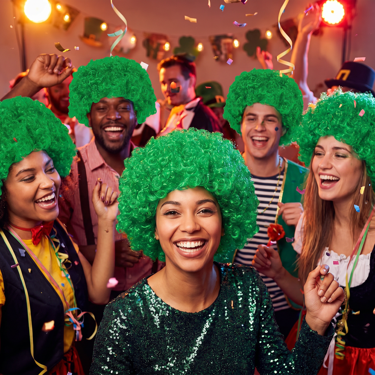 Green Curly Wig - Spirit, School & Halloween Fun