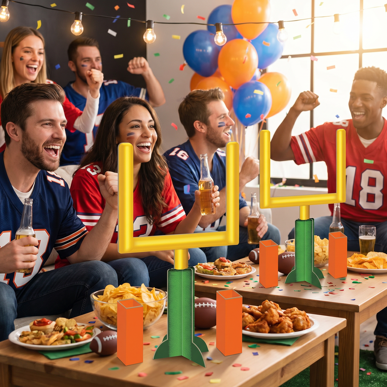 3D Football Goal Post Centerpieces - 11 Inch (2-Pack)