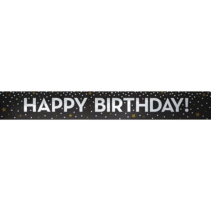 12 pc Bulk Gold and Silver Happy Birthday Foil Banners - Birthday Party Supplies by Creative Converting