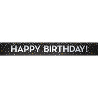 12 pc Bulk Gold and Silver Happy Birthday Foil Banners - Birthday Party Supplies by Creative Converting