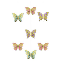36 pc Bulk Shimmering Butterfly Hanging Cutouts - Birthday Party Supplies by Creative Converting