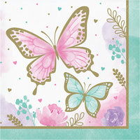 192 pc Bulk Shimmering Butterfly Luncheon Napkins - Birthday Party Supplies by Creative Converting