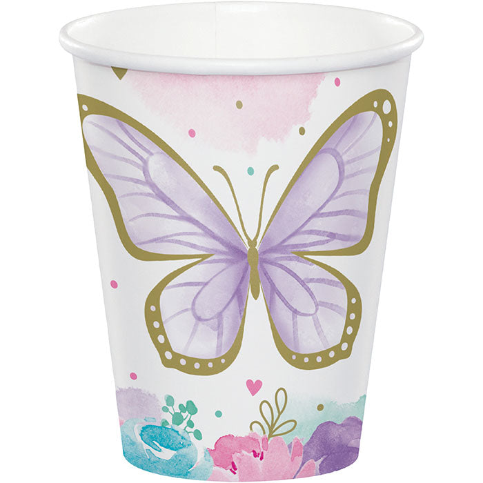 96 pc Bulk Shimmering Butterfly Paper Cups - Birthday Party Supplies by Creative Converting