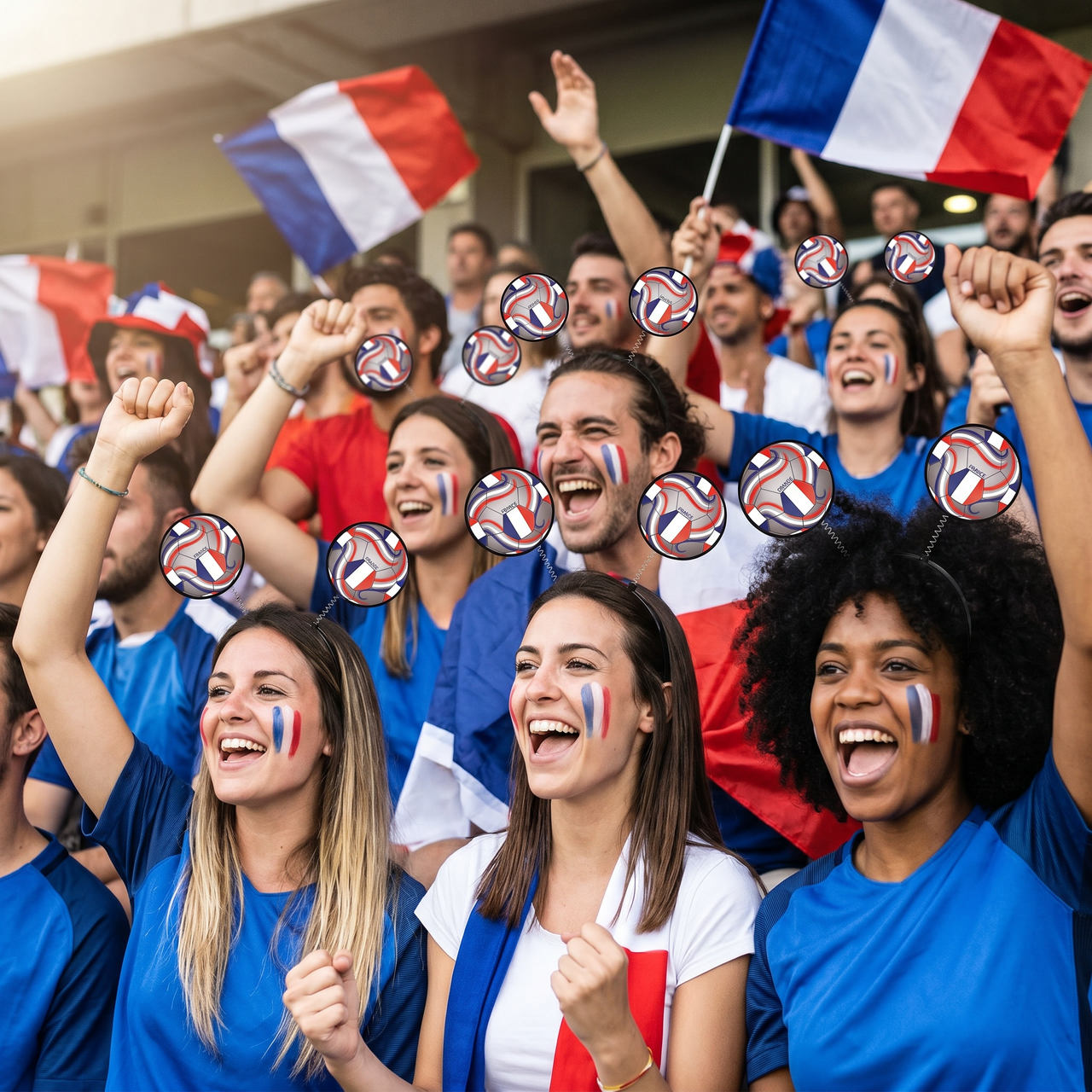 France Boppers Headband - Soccer & Sports Theme Accessory