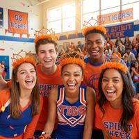 Orange Plastic Tiara with Combs - Spirit & School Events