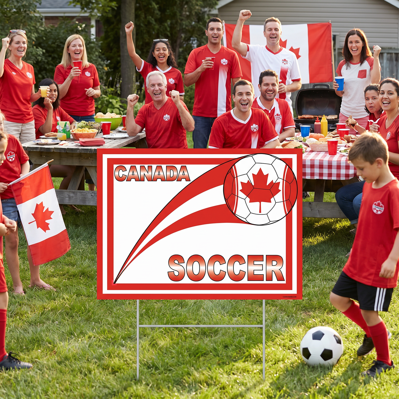 Soccer Canada Yard Sign - All-Weather with Metal Stake