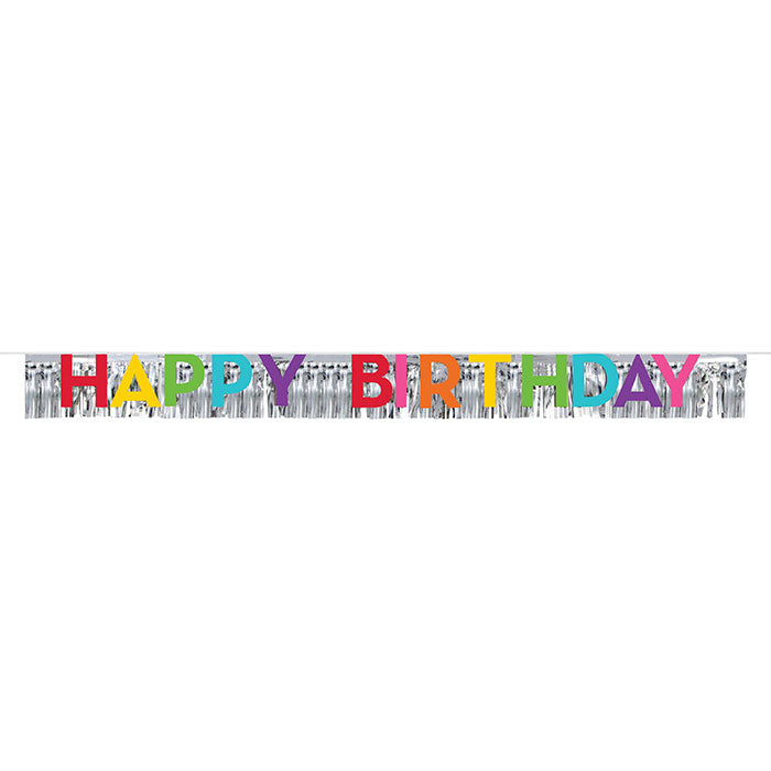 12 pc Bulk Happy Birthday Banners with Fringe - Birthday Party Supplies by Creative Converting