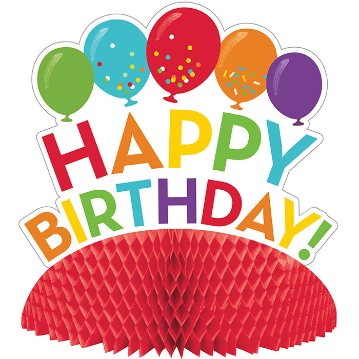 6 pc Bulk Happy Birthday Honeycomb Centerpieces - Birthday Party Supplies by Creative Converting