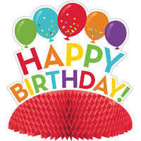 6 pc Bulk Happy Birthday Honeycomb Centerpieces - Birthday Party Supplies by Creative Converting