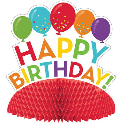 6 pc Bulk Happy Birthday Honeycomb Centerpieces - Birthday Party Supplies by Creative Converting