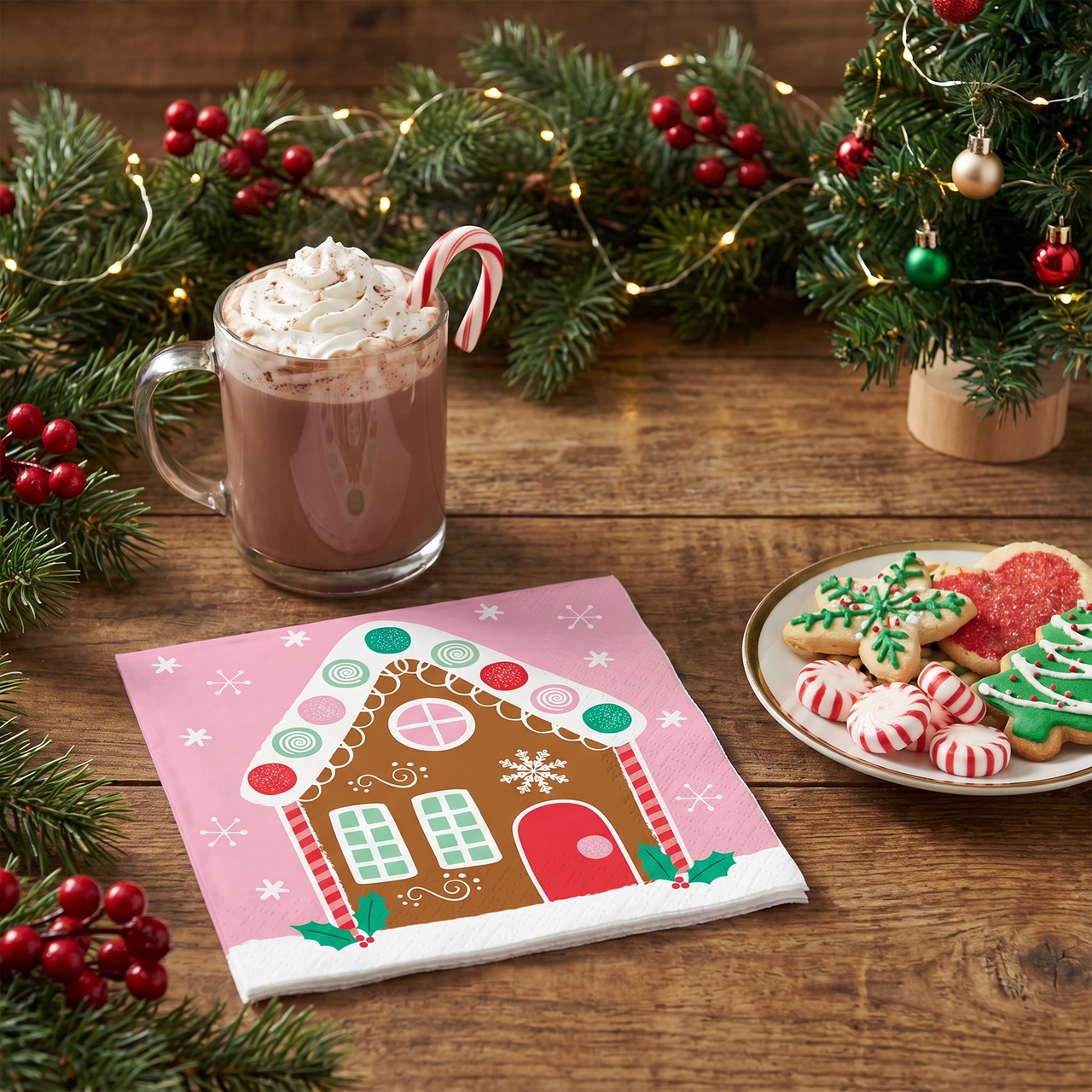 Beverage Napkin - Holiday Sweets Party Decoration from Party Decorations