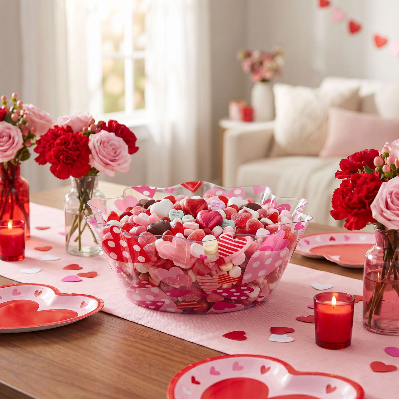 Valentine Hearts 8" Fluted Bowl (Case of 12)