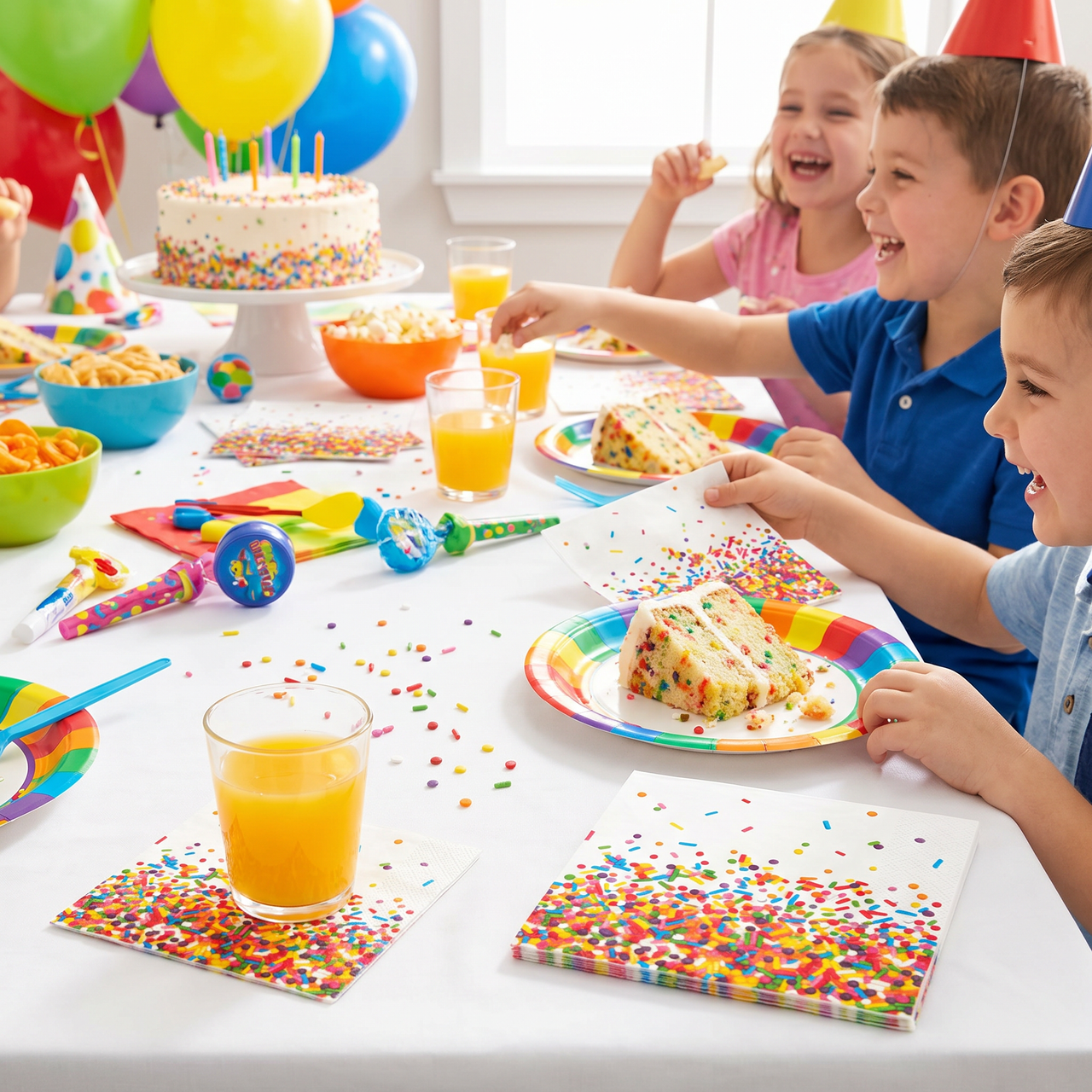 Confetti Sprinkles Beverage Napkins (192 per Case)