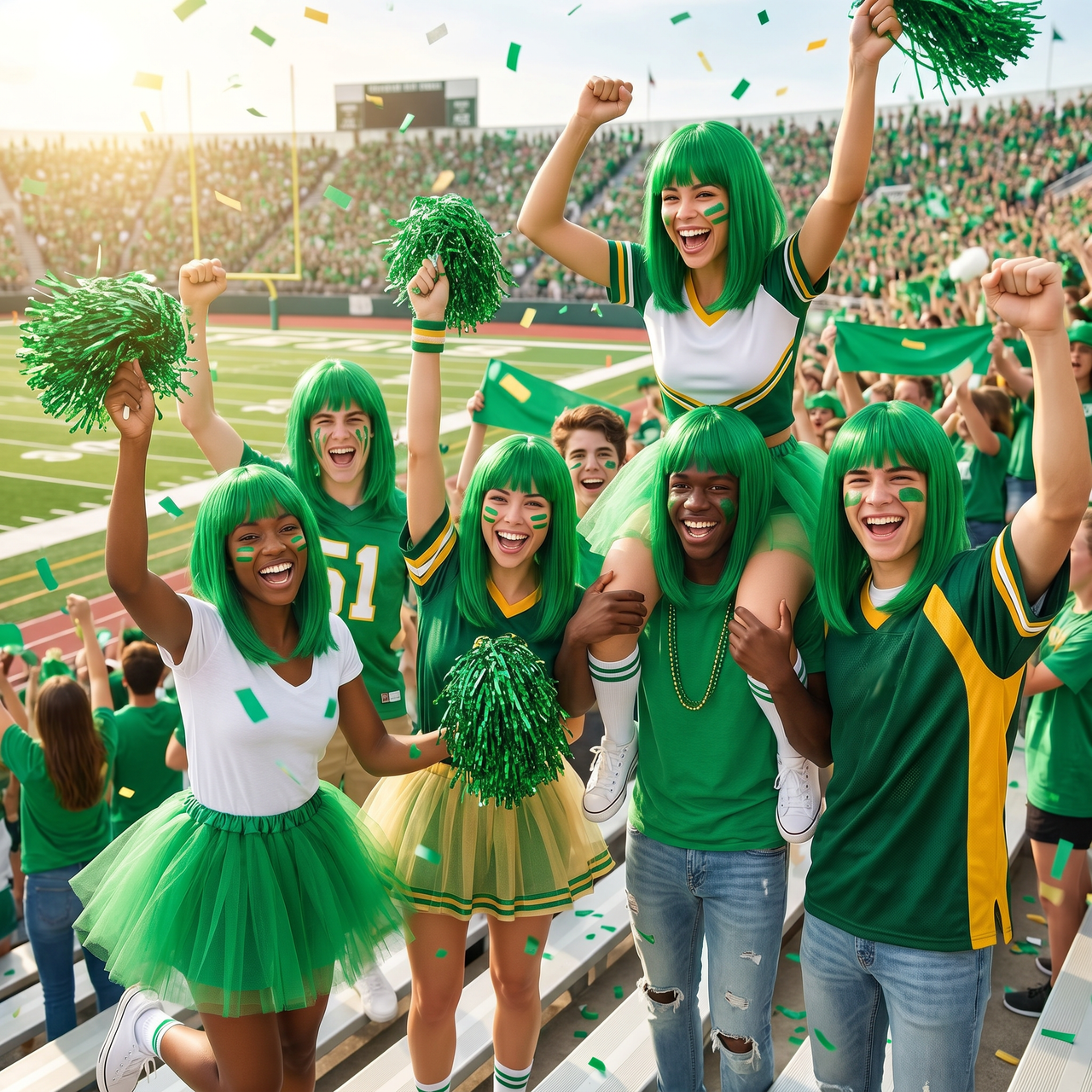 Green Long Bob Wig - Spirit & Halloween Costume Accessory