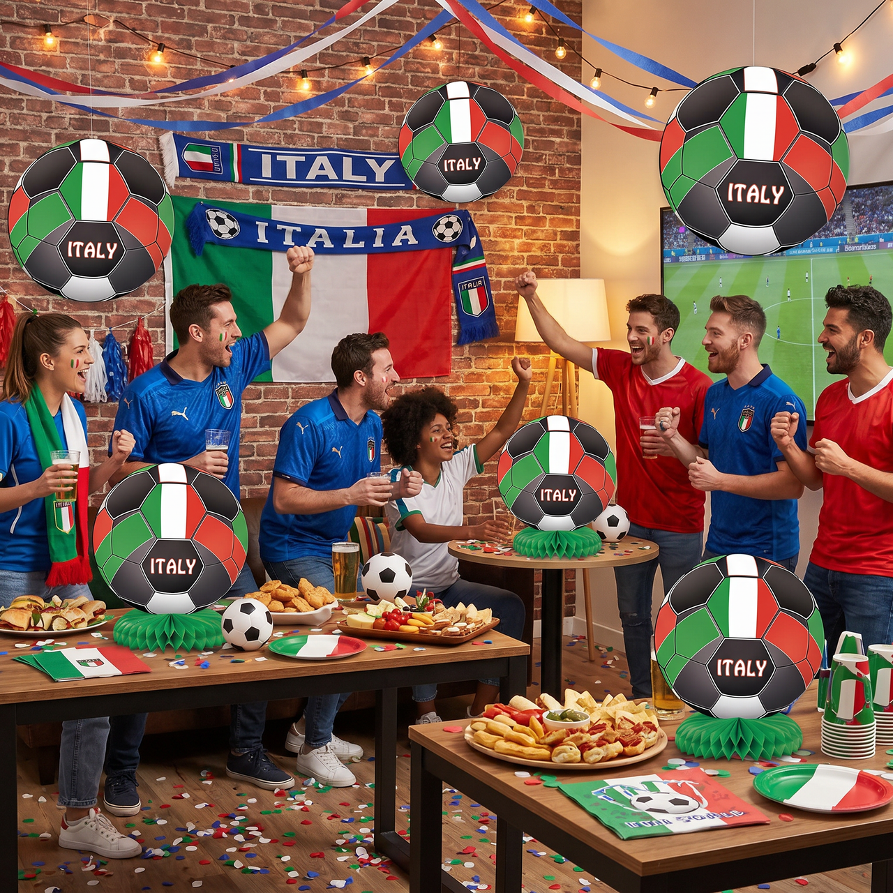 Italy Soccer Cutout - Printed 2 Sides - 10 Inch Decor
