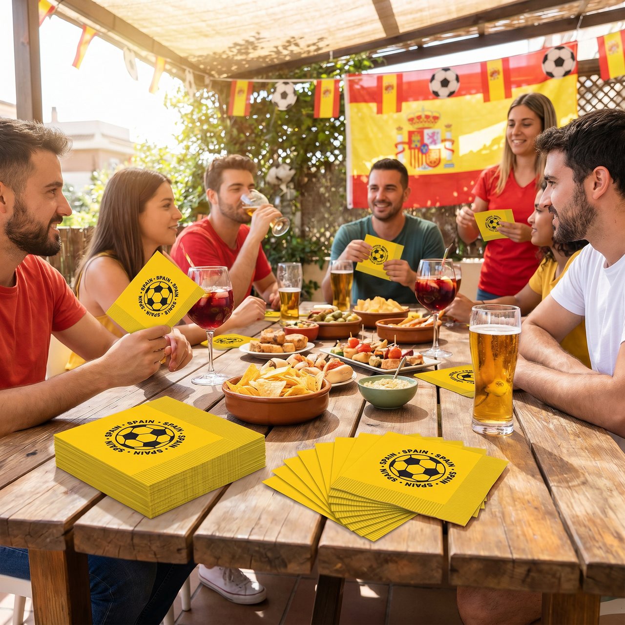 Spain Soccer Luncheon Napkins (16-Count, 2-Ply)