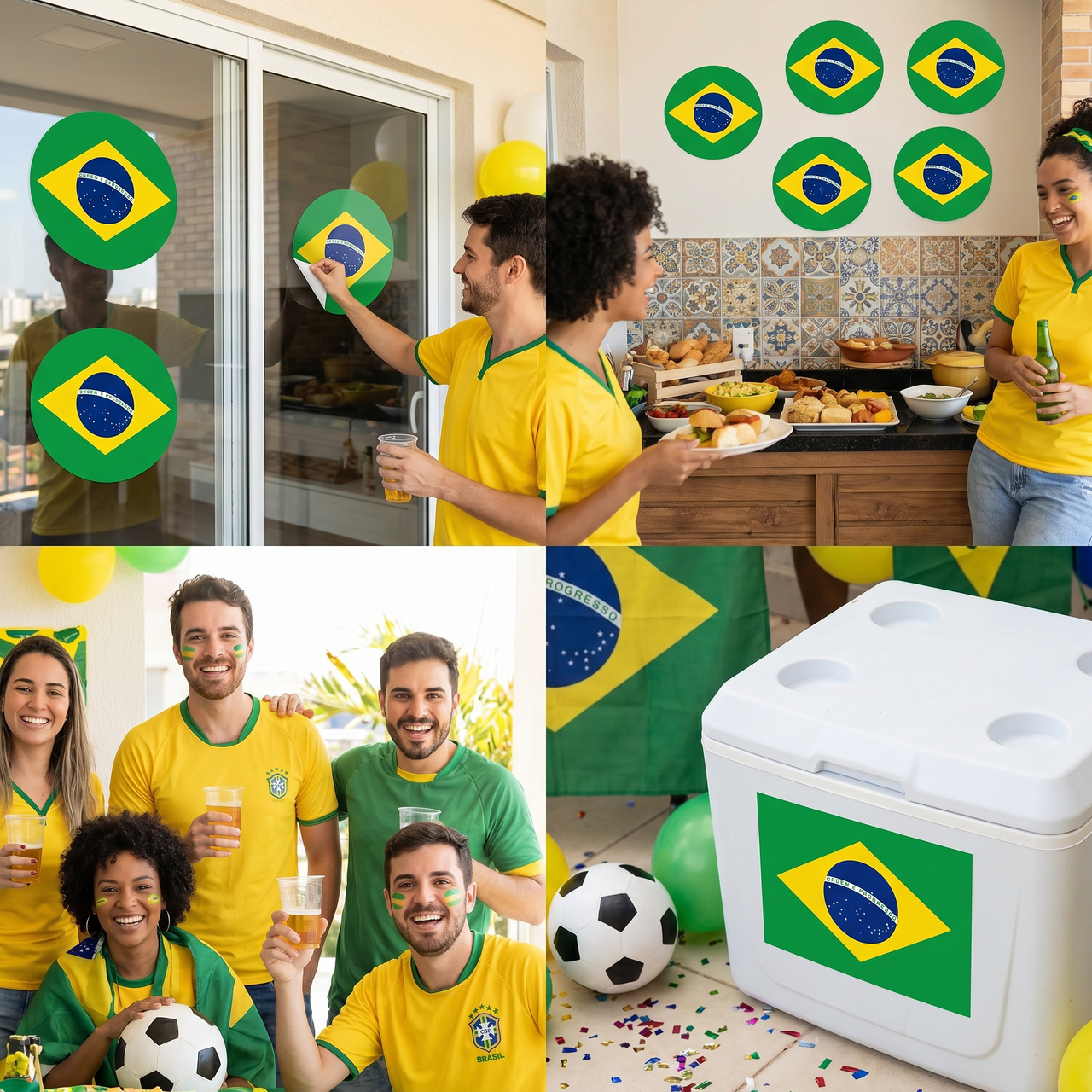 Brasil Soccer Peel 'N Place Decal - 5.25" Sheet