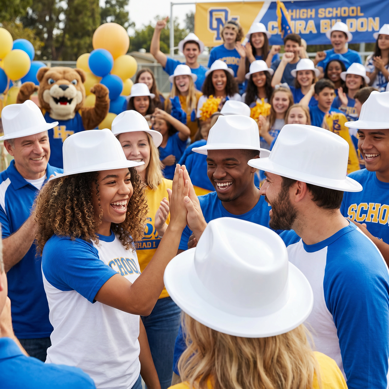 White Plastic Fedora Hat - Spirit & School Event Ready
