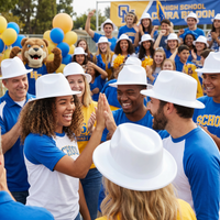 White Plastic Fedora Hat - Spirit & School Event Ready