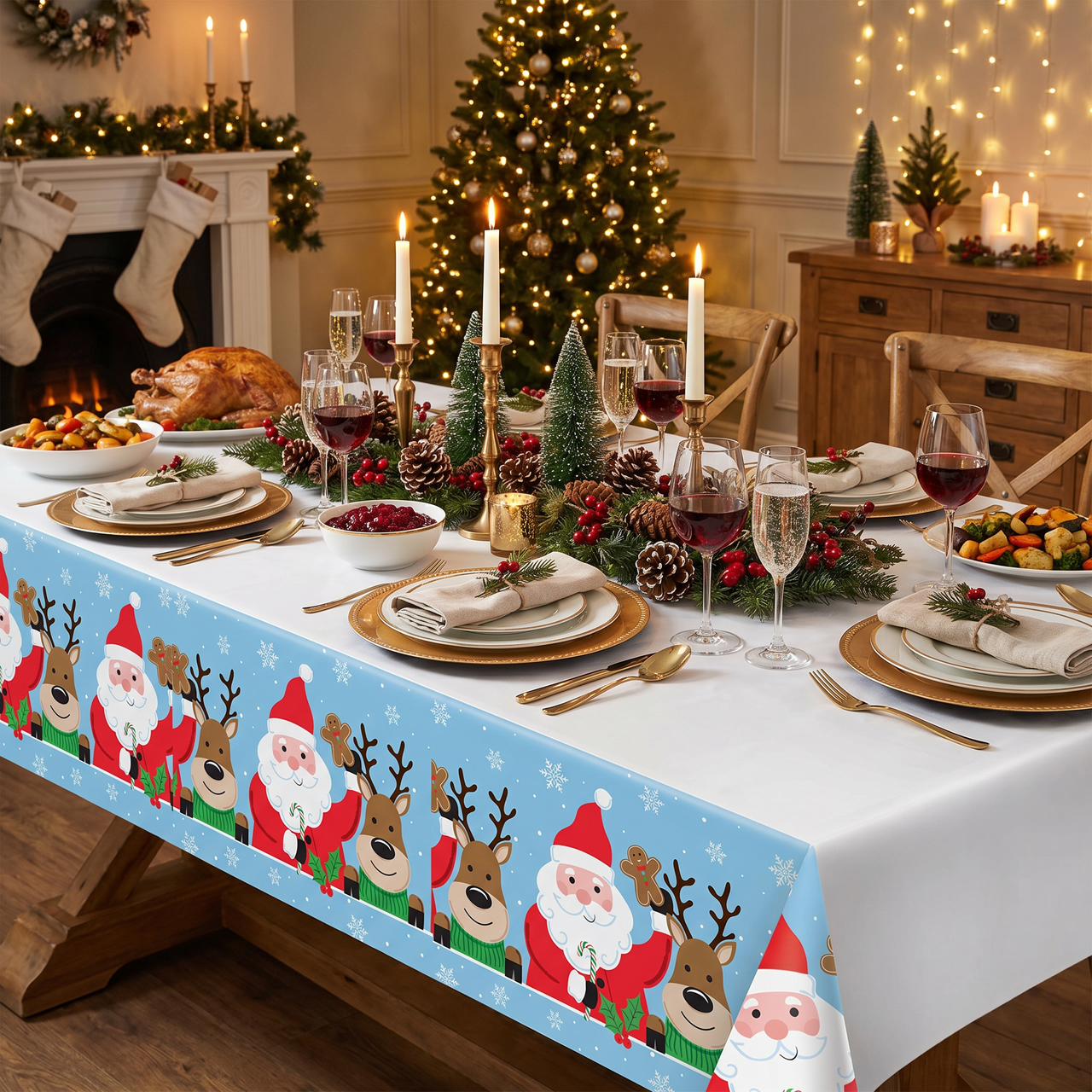 Paper Tablecover - Christmas Cheer Party Decoration from Party Decorations