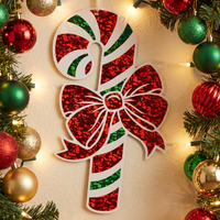 Christmas Prismatic Candy Cane Cutout