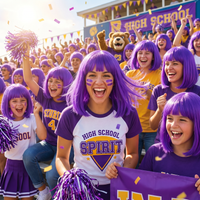 Purple Long Bob Wig - Spirit, School, & Halloween Fun