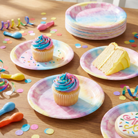 Tie Dye Party Paper Dessert Plates (96 per Case)