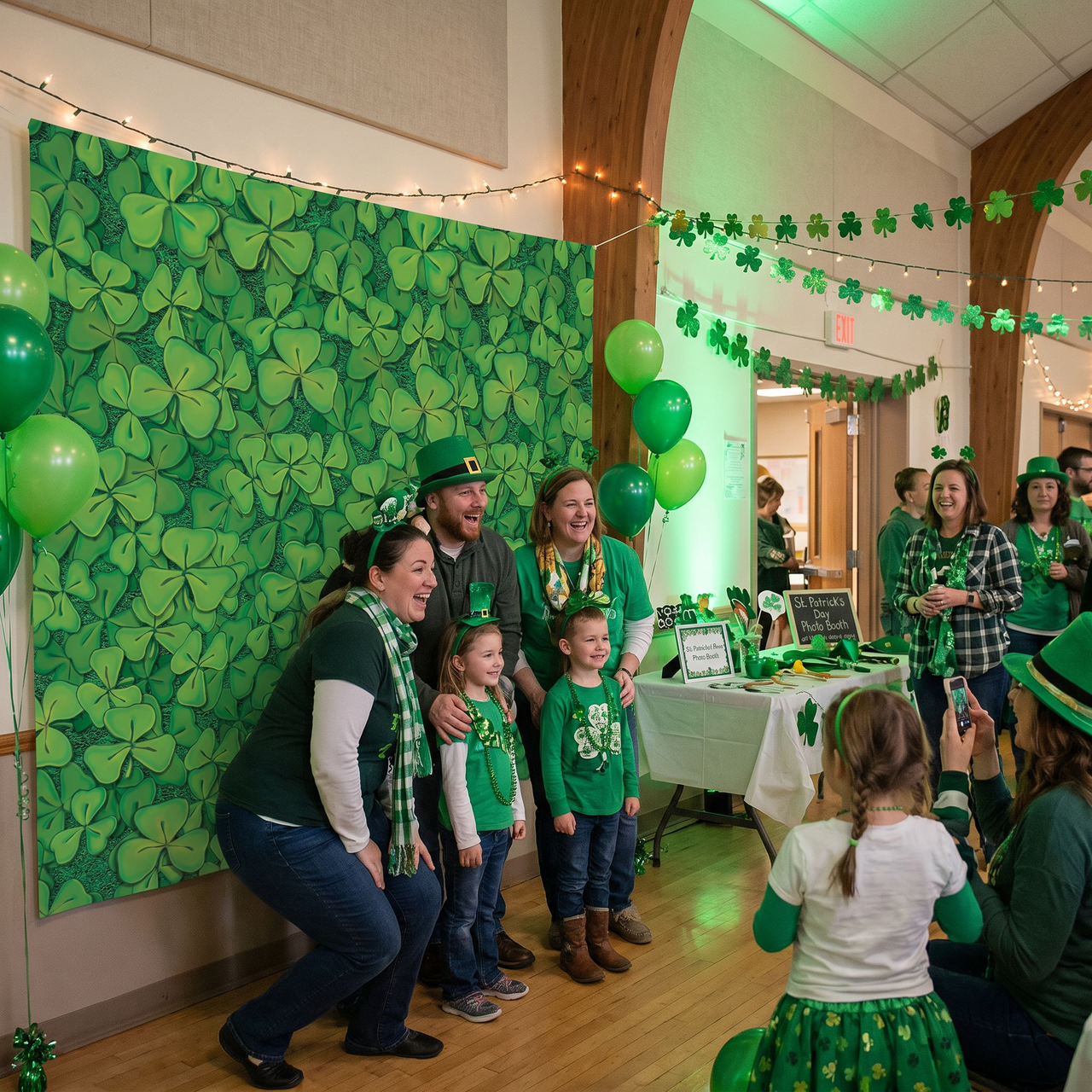 St. Patrick's Day Clover Field Backdrop
