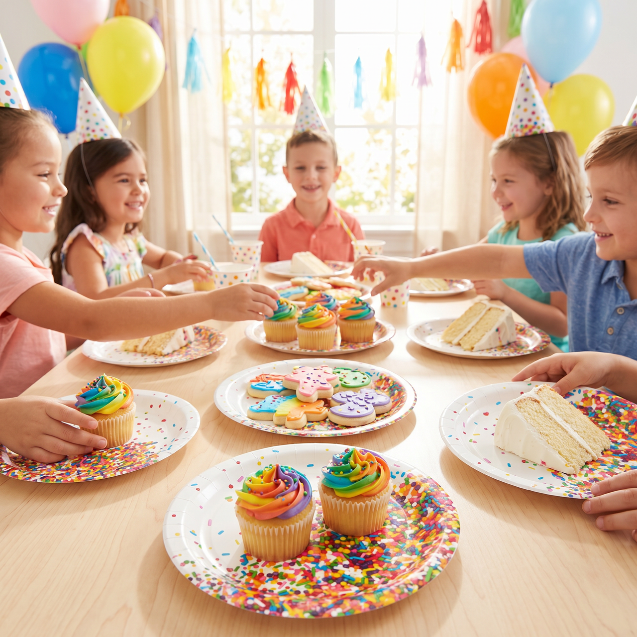 Confetti Sprinkles Paper Dessert Plates (96 per Case)