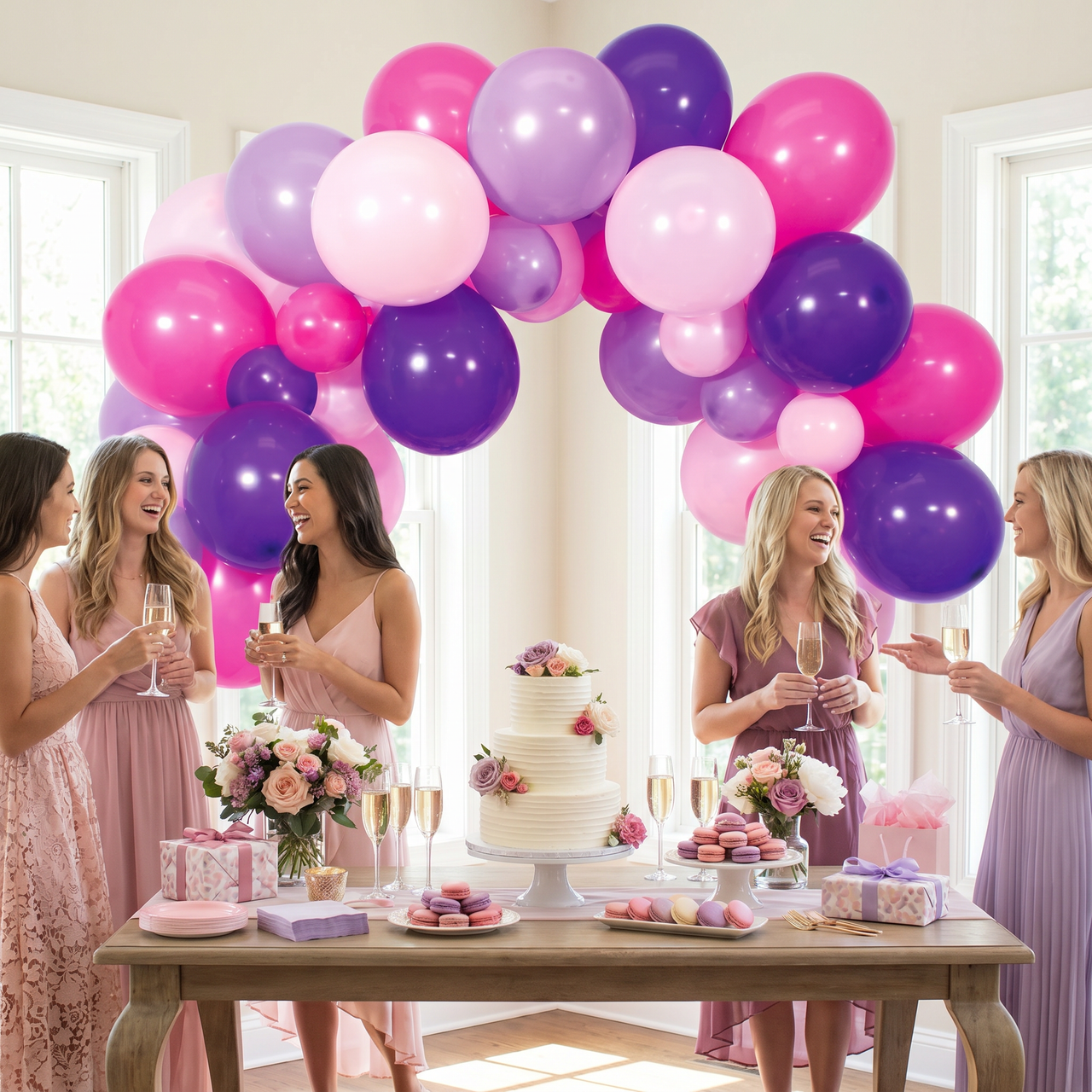 Pink and Purple Six Foot Balloon Arch Kit (6 Kits per Case)
