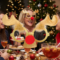 Christmas Glittered Reindeer Glasses