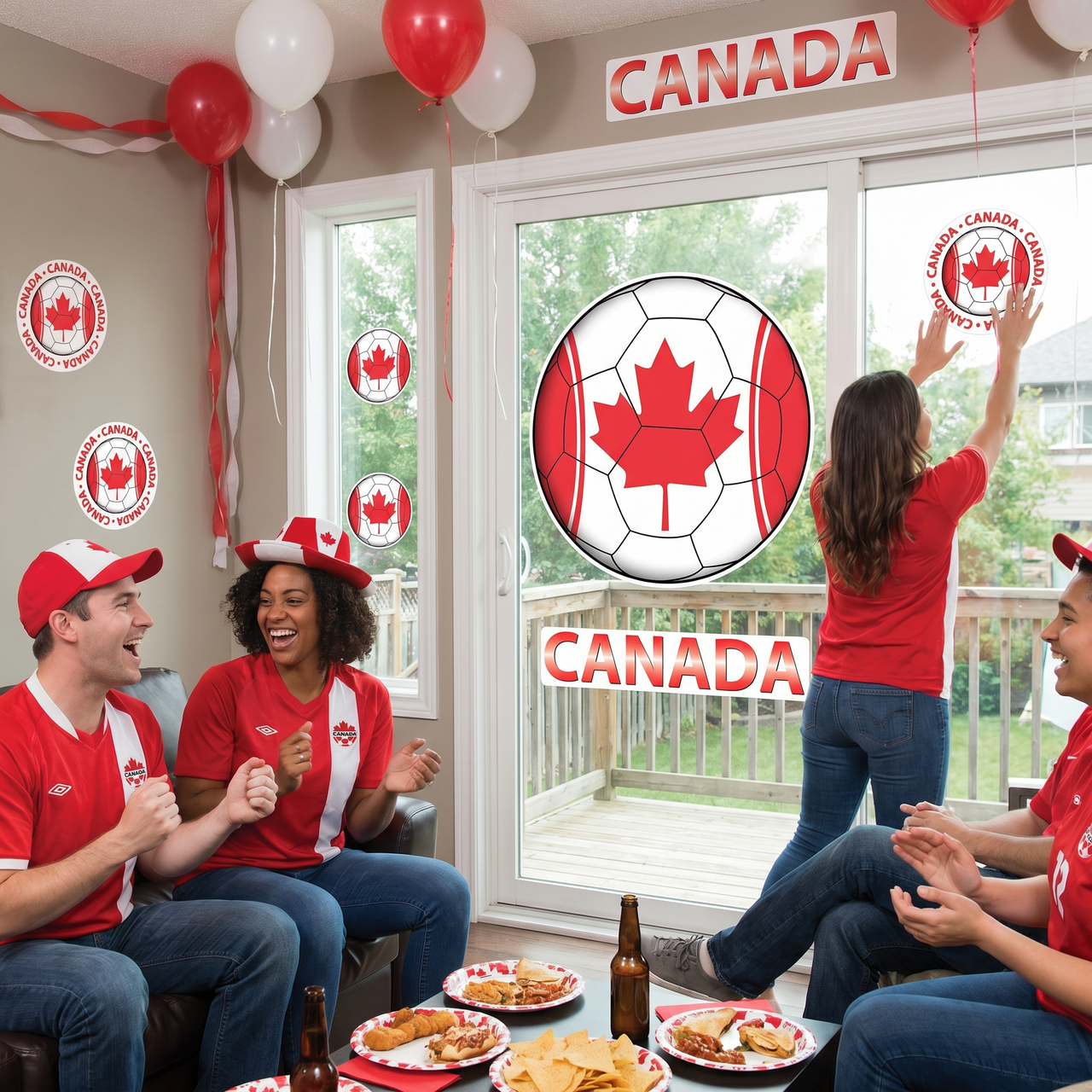 Canada Soccer Peel 'N Place Decals - 6 Stickers per Sheet