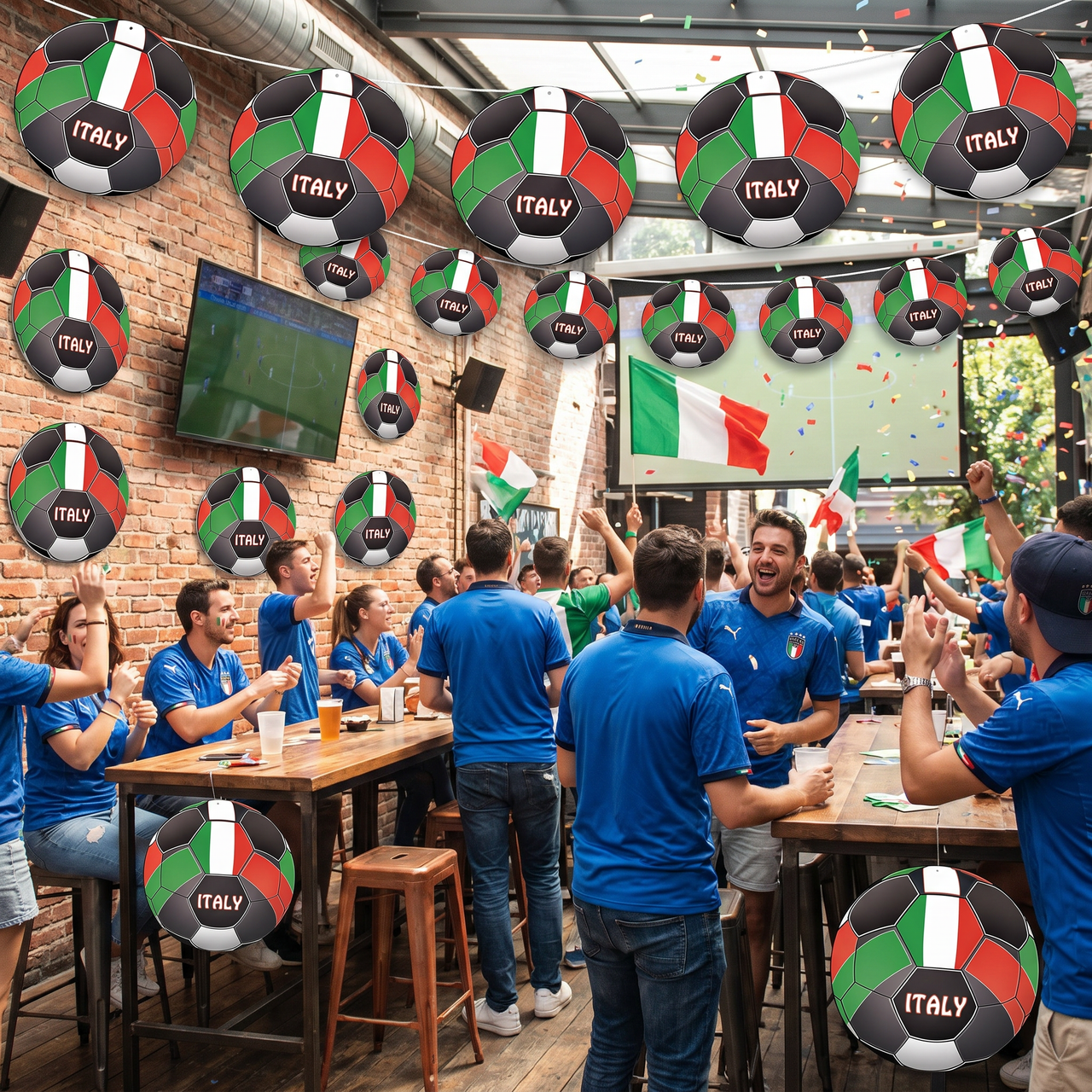Italy Soccer Cutout - Printed 2 Sides - 10 Inch Decor