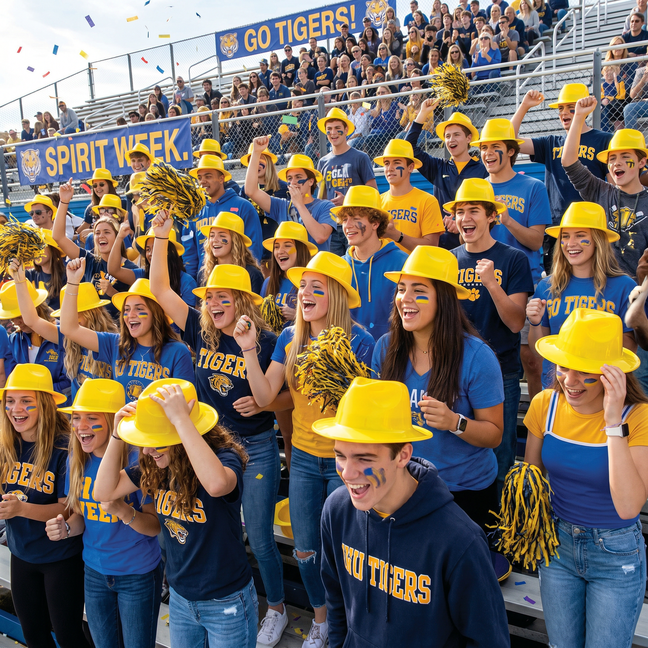 Yellow Plastic Fedora Hat - Spirit & School Event Accessory