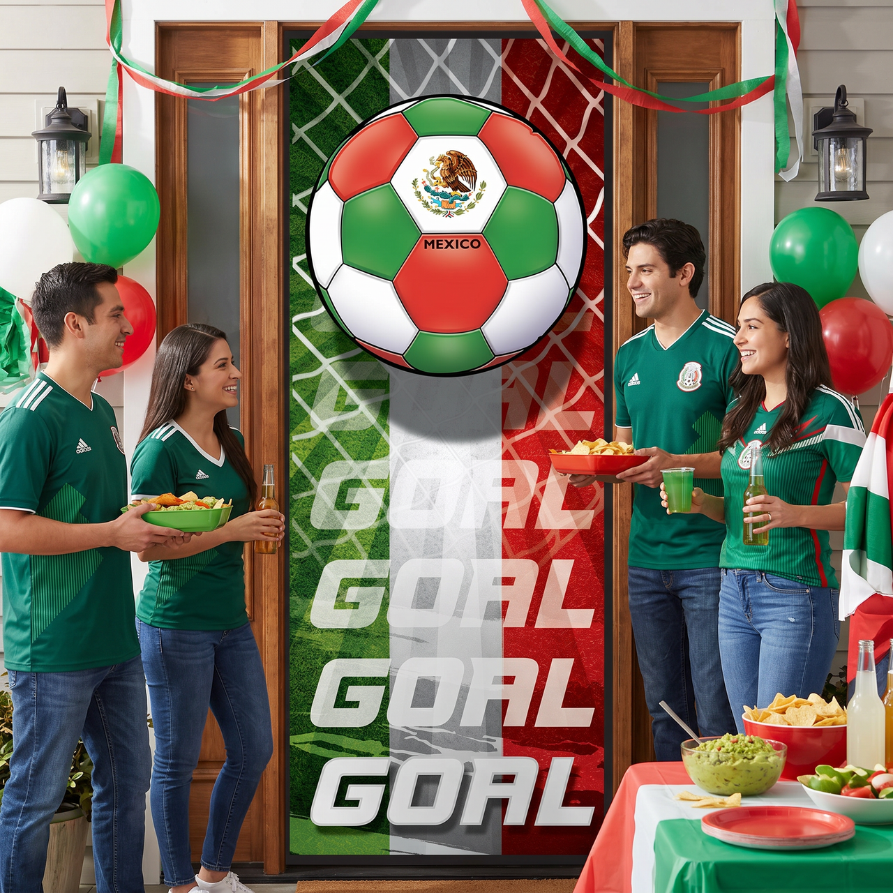 Mexico All-Weather Door Cover - 6ft Soccer Decoration